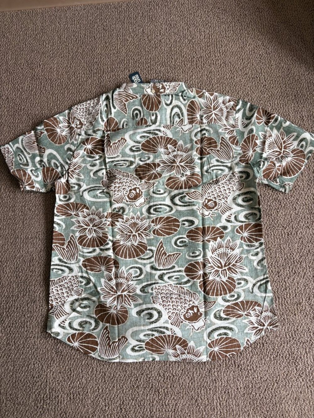 Reyn Spooner Koi Boi Tailored Fit Aloha Shirt Seafoam XXL NWT - Picture 2 of 5